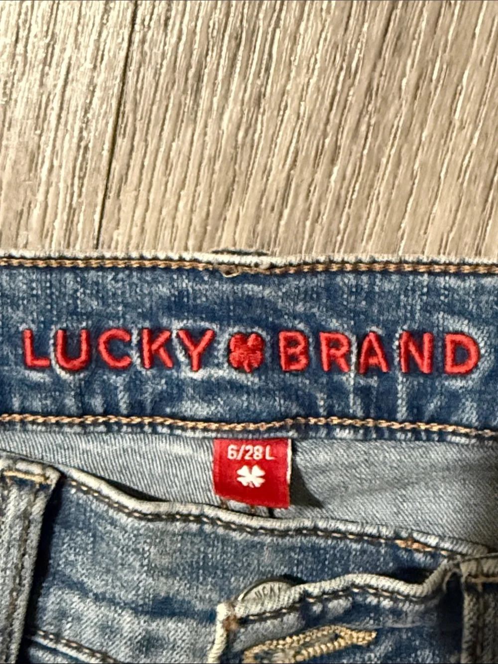 Lucky Brand Zoe High Rise Straight Jeans Womens 6/28L Blue Med Raw Hem